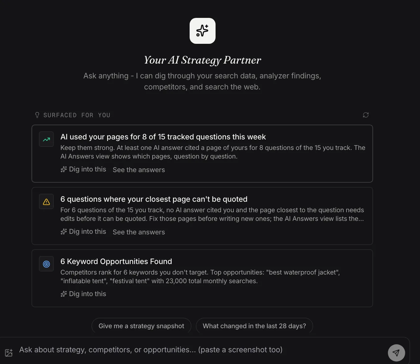Before you ask anything: what the Advisor has already noticed in the account.