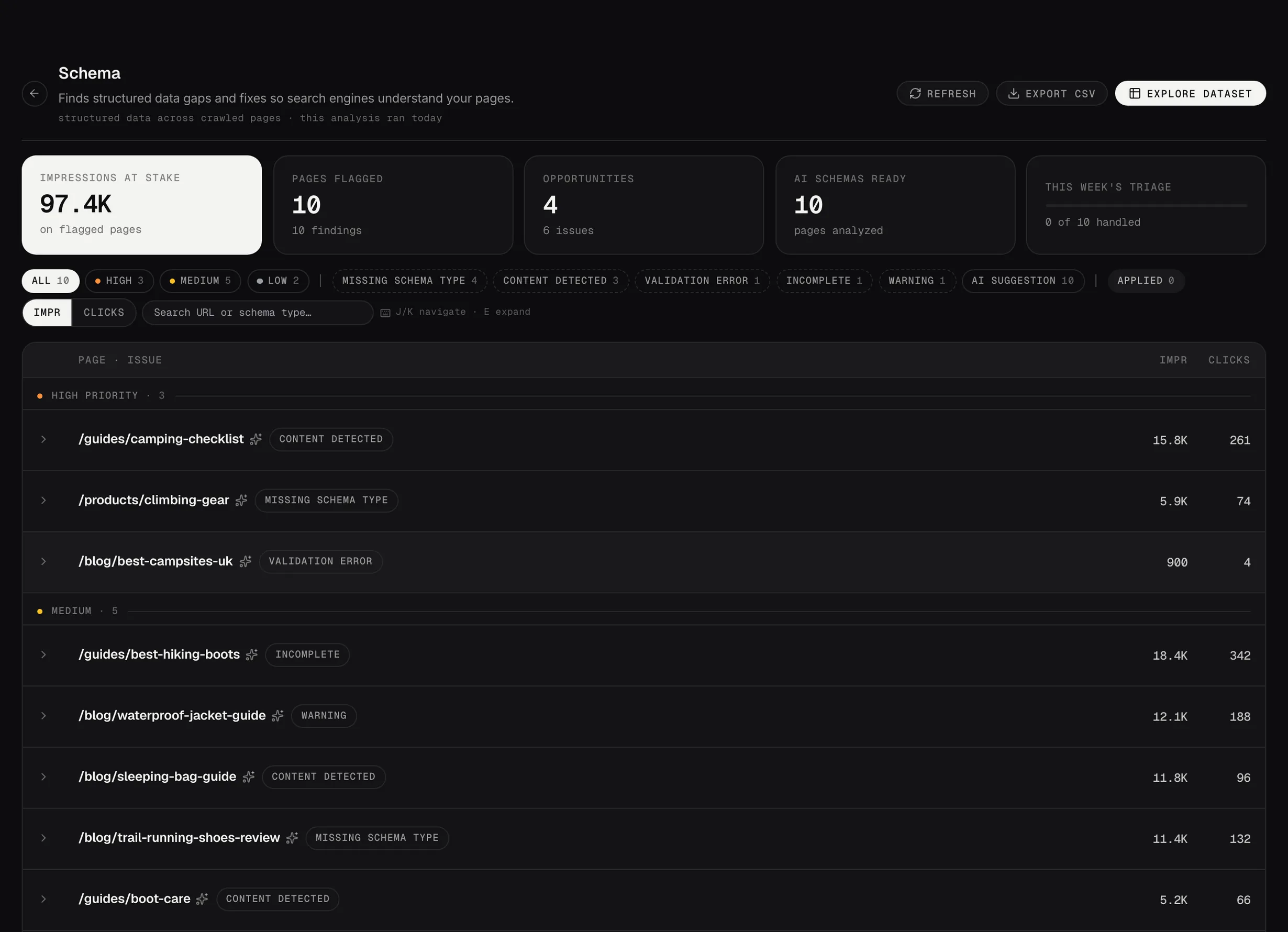 The schema analyzer in Searchscope